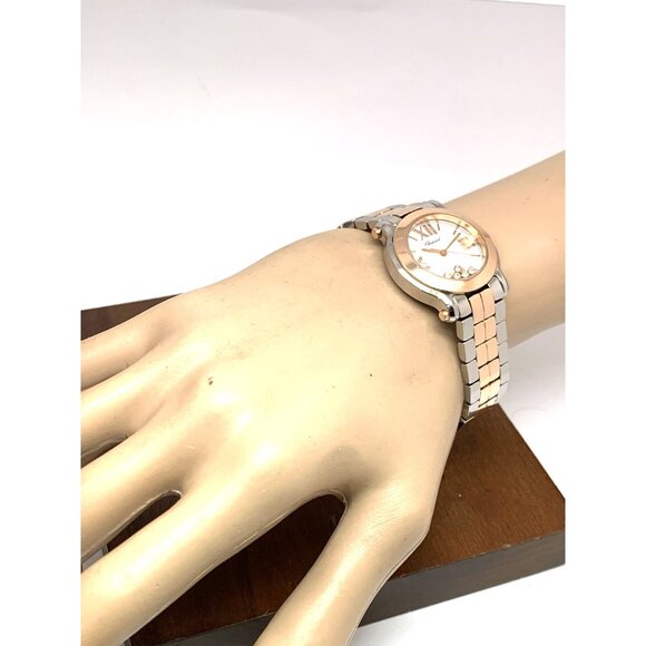 Chopard Happy Sport Women's Watch Diamond 278509-6004 Swiss Quartz Two Tone 30mm - Picture 5 of 15